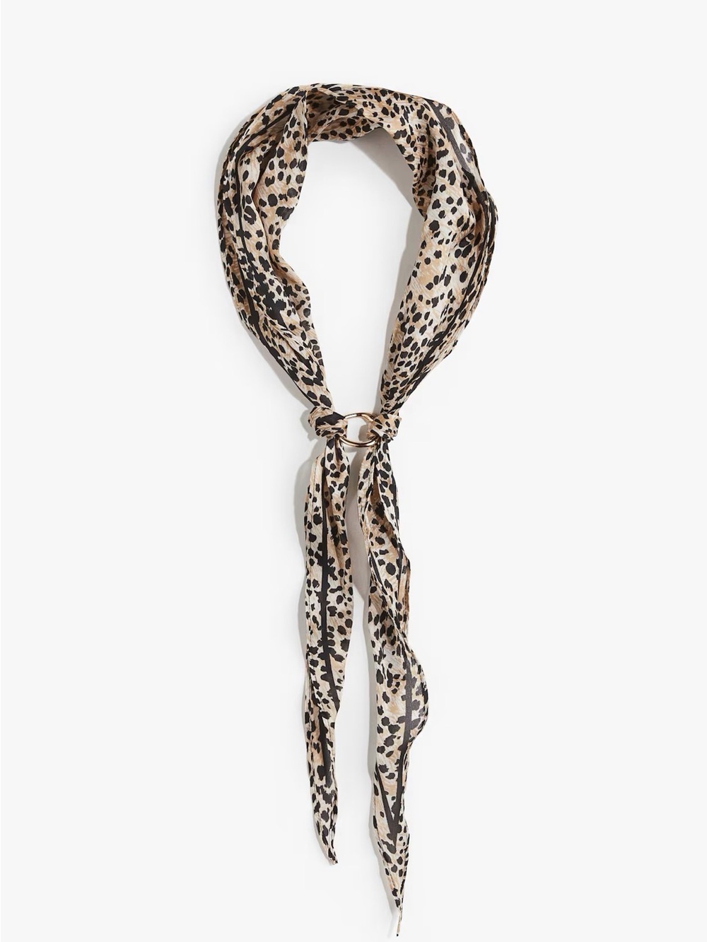 H&M Leopard Print Ring Scarf in Beige and Black
